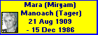 Mara (Miryam) Manoach (Tager)