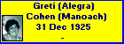 Greti (Alegra) Cohen (Manoach)