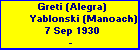Greti (Alegra) Yablonski (Manoach)